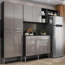 Ver imagem 2 de Cozinha Compacta Multimóveis Pequim FG2933 com Armário e Balcão Preta/Lacca Fumê