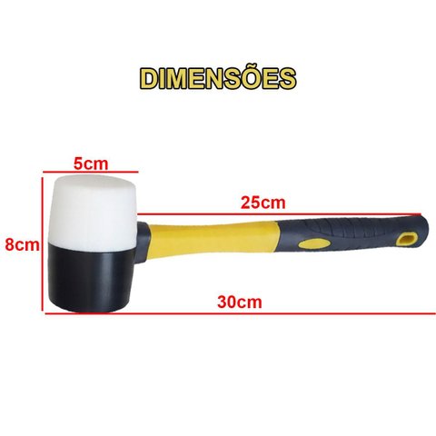 Martelo Borracha Assentar Piso Ergonomico Marreta Obra Reparo Cemarica Manutençao Resistente