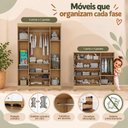 Ver imagem 5 de Quarto de Bebê Completo com Berço Americano 3 em 1 e Colchão Incluso Flor Multimóveis MP4929