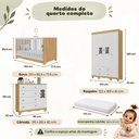 Ver mais imagens de Quarto de Bebê Completo com Berço Americano 3 em 1 e Colchão Incluso Flor Multimóveis MP4929