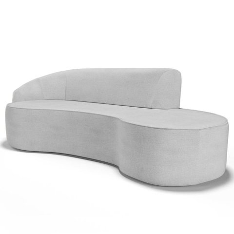Sofá Living 2 Lugares 180cm Braço Esquerdo Mozart D06 Linho Cinza - Mpozenato