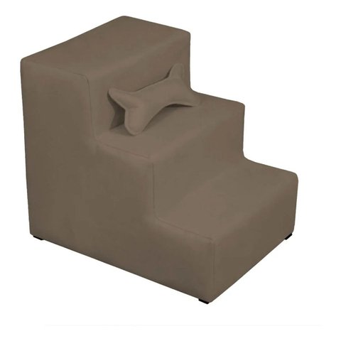 Escadinha Escada Pet 3 Degraus Rampa para Cama Sofá Suede:Capuccino/3 Degraus