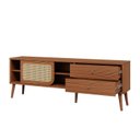 Ver imagem 4 de Rack Retrô para TV até 85 Polegadas 100% MDF 220cm 2 Gavetas Marrom Pinhao