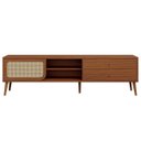Ver imagem 2 de Rack Retrô para TV até 85 Polegadas 100% MDF 220cm 2 Gavetas Marrom Pinhao