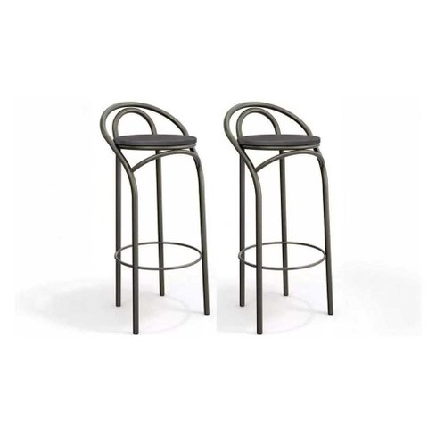 Banqueta Cozinha Dublin 1B706 Kit 2 un Bronze/Preto 110 - Kappesberg