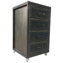 Ver mais imagens de Gaveteiro Industrial Black com Chapas de Ferro - 4 Gavetas e 4 Rodízios