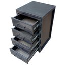 Ver imagem 3 de Gaveteiro Industrial Black com Chapas de Ferro - 4 Gavetas e 4 Rodízios