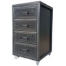 Gaveteiro Industrial Black com Chapas de Ferro - 4 Gavetas e 4 Rodízios - 1
