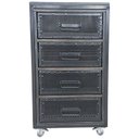 Ver imagem 2 de Gaveteiro Industrial Black com Chapas de Ferro - 4 Gavetas e 4 Rodízios