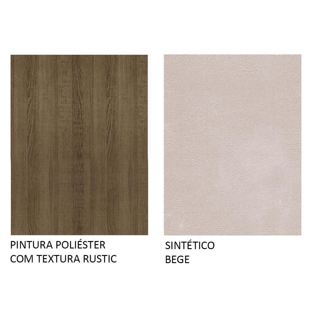 Conjunto Sala de Jantar Madesa Rute Mesa Tampo de Madeira com 4 Cadeiras - Rustic/sintético Bege - 10
