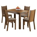Ver imagem 5 de Conjunto Sala de Jantar Madesa Rute Mesa Tampo de Madeira com 4 Cadeiras - Rustic/sintético Bege