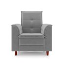 Ver imagem 6 de Poltrona Decorativa Estofada Confortável Sala Miley Veludo Cinza