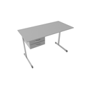 Ver imagem 1 de Mesa Escritório Economica com 2 gavetas 1,20 x 0,60 - Cinza