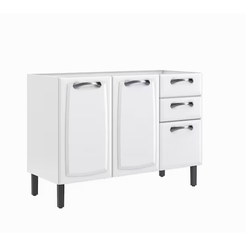 Balcão 120cm 3 Pt 2 Gavetas sem Tampo New Premium Itatiaia:Branco