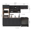 Ver imagem 3 de Cozinha Modulada 4 Peças Bari em MDF com Vidro e Rodapé Chumbo