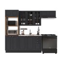 Ver imagem 2 de Cozinha Modulada 4 Peças Bari em MDF com Vidro e Rodapé Chumbo