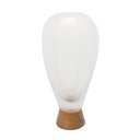 Ver imagem 1 de Vaso Decorativo em Vidro e Madeira Branco Fosco P 20x15cm