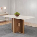 Ver imagem 1 de Mesa de Jantar 120cm 4 Lugares Canto Reto Leo Nature/Off White H02 - D'Rossi