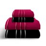 Jogo de Toalha 4 Peças - Felpuda - Mônaco - 100% Algodão - Margex Cor: Vinho / Preto - 1
