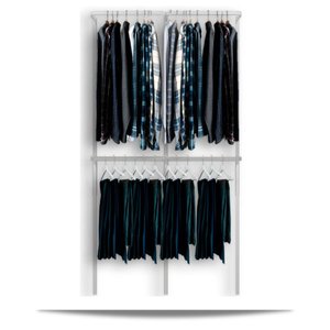 Arara cabideiro aramado trilho parede closet loja suspenso Br 1,30 m