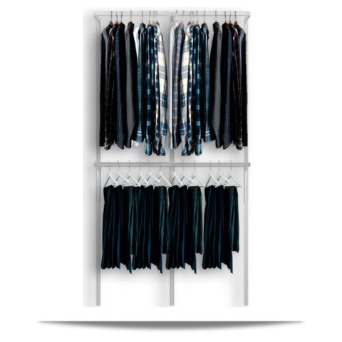 Arara cabideiro aramado trilho parede closet loja suspenso Br 1,30 m