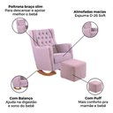 Ver imagem 3 de Poltrona Cadeira Amamentação Rosa Puff e Balanço Quarto Bebe Luxo