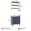 Ver imagem 3 de Conjunto Lavanderia Aurora Modulável 70cm com Nicho Clássico Cor:branco com Azul
