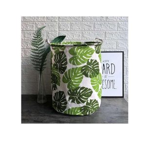 Cesto Roupa Suja Organizador Dobrável com Alça de Couro