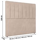 Ver imagem 3 de Cabeceira Cama Box Casal King Size Ivana 193cm Veludo Bege - Abmaza