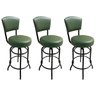 Kit 3 Banquetas Alta Bar Giratória com Encosto Cor Preta Assento Grosso Confortável Cor Verde - 2