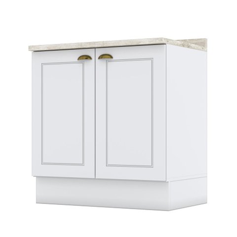 Balcão 80cm 02 Portas Americana Branco Calcare Henn