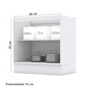Ver imagem 2 de Balcão 80cm 02 Portas Americana Branco Calcare Henn