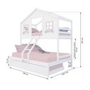 Ver imagem 3 de Treliche Casal/ Solteiro Casinha Dos Sonhos Madeira Maciça Branco/ Rosa Housin