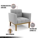 Ver imagem 3 de Poltrona Decorativa Karen Pés Fixo em Madeira Castanho Suede Cinza G19 - Gran Belo