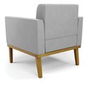 Ver mais imagens de Poltrona Decorativa Karen Pés Fixo em Madeira Castanho Suede Cinza G19 - Gran Belo