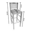 Ver imagem 2 de Kit 2 Banqueta Alta para Cozinha / Bar / Balcão / Preto com Estofado Marrom Mod. Laguna