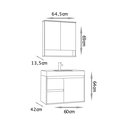 Ver mais imagens de Conjunto para Banheiro Nicole 60 Cm com Lavatório e Espelheira - Fabribam Gabinetes