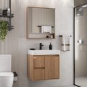 Ver imagem 2 de Conjunto para Banheiro Nicole 60 Cm com Lavatório e Espelheira - Fabribam Gabinetes