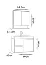 Ver imagem 5 de Conjunto para Banheiro Nicole 60 cm com Lavatório e Espelheira - Fabribam Gabinetes