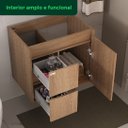 Ver mais imagens de Conjunto para Banheiro Nicole 60 cm com Lavatório e Espelheira - Fabribam Gabinetes