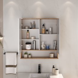 Conjunto para Banheiro Nicole 60 Cm com Lavatório e Espelheira - Fabribam Gabinetes - 6