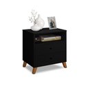 Ver imagem 3 de Mesa de Cabeceira 2 Gavetas e 1 Nicho Preto