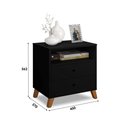 Ver imagem 2 de Mesa de Cabeceira 2 Gavetas e 1 Nicho Preto