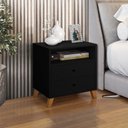 Ver imagem 1 de Mesa de Cabeceira 2 Gavetas e 1 Nicho Preto
