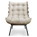 Ver imagem 3 de Kit 2 Poltronas Costela Suede Base Metálica - Pallazio - Bege
