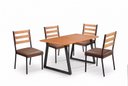 Ver imagem 2 de Cojunto Sala de Jantar Londres 1200x900 c/4 Cad 1500 BP Encab - Courino Marrom Preto Fosco BP Proa