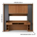 Ver imagem 3 de Conjunto de Escritório Completo com LED 7 Peças 8 Portas 173CMX52,5CMX230CM Linha Liga Modulado