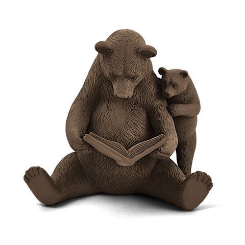 Escultura Decorativa Ursos em Poliresina Marrom 25cm 17687 Mart