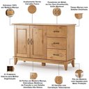 Ver imagem 6 de Kit Balcão Buffet 120cm com Aparador Rústico 72cm Madeira Maciça Lira M06 Carvalho Fosco - Lyam