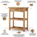 Ver imagem 7 de Kit Balcão Buffet 120cm com Aparador Rústico 72cm Madeira Maciça Lira M06 Carvalho Fosco - Lyam